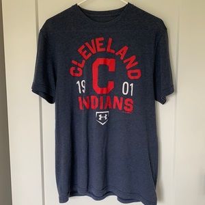 Men’s Under Armour Cleveland Indians Baseball t Shirt Heat Gear